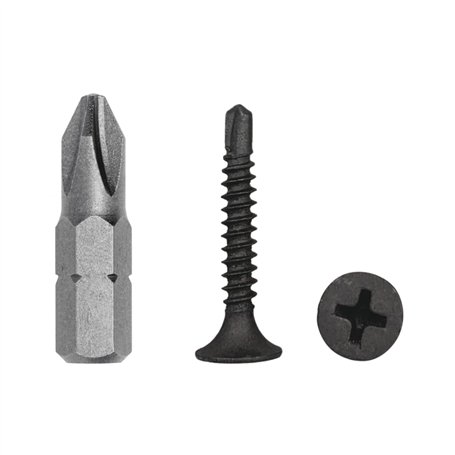 Lot de 100 vis en acier au carbone pour cloison sèche - 3