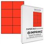 200 étiquettes autocollantes Rouge fluo de 105 X 74 mm - 8 étiquettes/feuille - 25 planches papier A4 adhésif couleur - pour imp