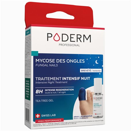 PODERM – MYCOSE ONGLE TRAITEMENT INTENSIF NUIT 2en1 – Élimine la mycose & renouvelle l’ongle pendant votre sommeil |VEGAN | Soin