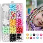 365pcs 12 Couleurs Perle Cheveux Tresse Ensemble D'accessoires de Dreadlocks de Perruque de Bricola