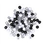 100 Pièces Perles de Cheveux en Plastique Transparent Extension de Cheveux Perles de Lien pour Bricolage Ornements de Tressage d