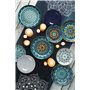 Excelsa Mandala Méditerranée Service Assiettes 18 Pièces, Porcelaine et céramique, multicolore