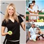 Snowtain 5 Pcs Cordon Élastique Balle,Accessoire d'entrainement de Tennis,Balle De Tennis Élastique avec Cordon,Accessoire d'ent