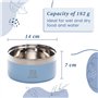 A CA MIA Gamelle pour Chien et Chat « Patera Line » en Acier Inoxydable hypoallergénique avec Chambre à Double Couche pour Alime