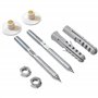 Kit de fixation (8 pièces) pour lavabo suspendu vis/goujon Ø10x120mm à double filetage - cheville E12 évier sanitaire béton briq