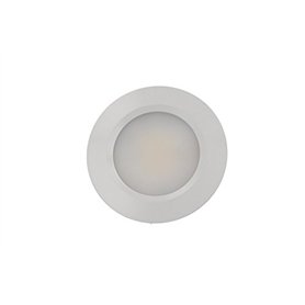 Mini spot à LED encastrable rond, 3 W, 12 V AC/CC, 24 V CC, trou de 50 mm – Lumière blanche neutre – Structure blanche Mini spot à LED encastrable rond