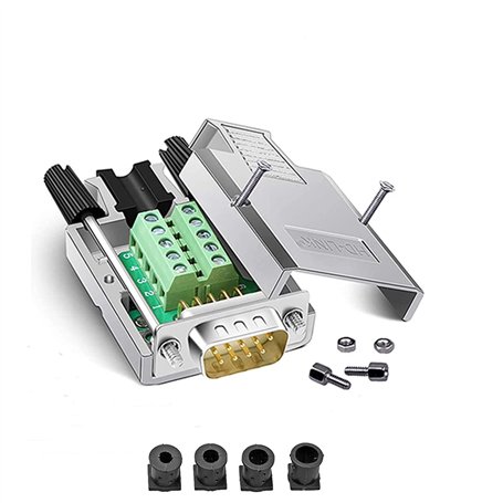 PENGLIN Connecteur de dérivation DB9 - Boîtier en métal sans soudure RS232 D-SUB série vers port 9 broches - Adaptateur mâle - C