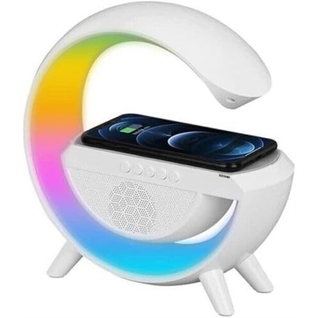 AntDau71 - Haut-parleur Bluetooth Lampe De Table Lumière Led 7 Couleurs. Chargeur Sans Fil Audio Lampe En Forme De G. Boîtier Bl