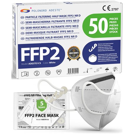 ADESTE – 50 Masques FFP2 Blancs Certifiés CE