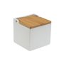 Salière avec couvercle Versa Blanc Céramique Bambou Dolomite 11 x 11 x 11 cm