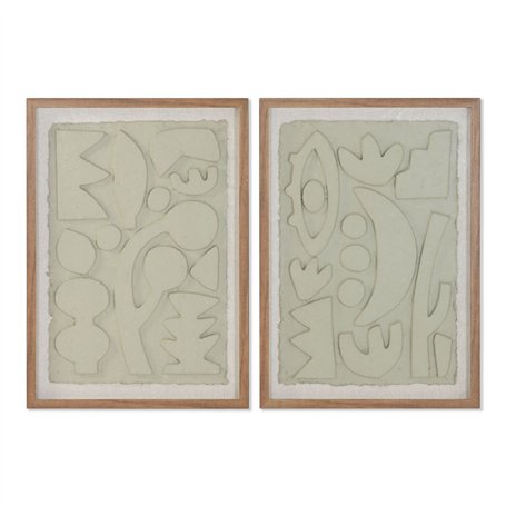 Cadre Home ESPRIT Beige Abstrait Scandinave 50 x 3 x 70 cm (2 Unités)