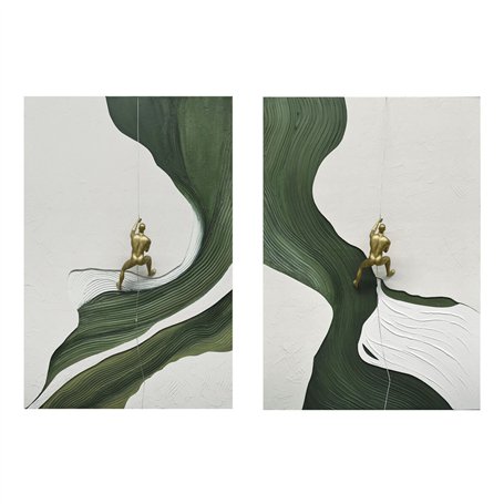 Cadre Home ESPRIT Vert Beige Homme Moderne 80 x 3