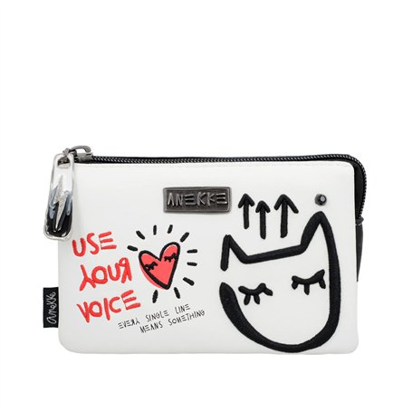 Anekke - Porte-monnaie moyen pour femme - Portefeuille à main en similicuir avec fermeture éclair - Triple portefeuille - Collec