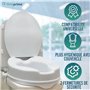 Rehausseur WC Adulte avec Abattant WC - 10 Cm de Hauteur - Siege Toilette Orthopédique avec Verrouillages Latérals de Sécurité -