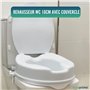 Rehausseur WC Adulte avec Abattant WC - 10 Cm de Hauteur - Siege Toilette Orthopédique avec Verrouillages Latérals de Sécurité -