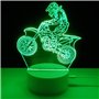 famvacor Lampe de chevet optique 3D illusion motocross pour jeunesse en cadeau, con 16 colores de éclairage et télécommande (Mot