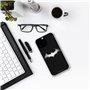 Personalaizer Coque pour iPhone 15 Pro Max - Coque en Silicone TPU Souple Transparente - Motif Batman Logo Blanc