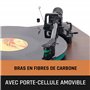 Lenco LBT-225WA - Tourne-disque à courroie avec Bluetooth® et anti-patinage - Tourne-disque avec plateau en verre - Marron foncé
