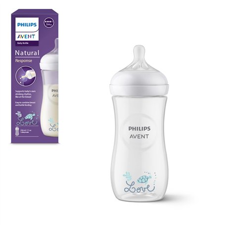Philips Avent Natural Response Tortuga Feeding Bottle 330ml One Size