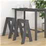 Sgabelli 2 pz grigio 40x40x60 cm in Legno Massello di Pino