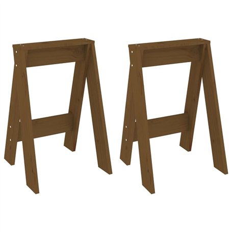 Sgabelli 2 pz Miele 40x40x60 cm in Legno Massello di Pino