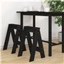 Sgabelli 2 pz Nero 40x40x60 cm in Legno Massello di Pino