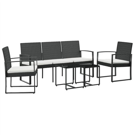 vidaXL Ensemble à Manger de Jardin avec Coussins 5 pcs Noir rotin PP