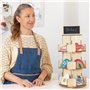 Présentoir à Autocollants | Présentoir Rotatif de Table en Bois | Présentoir Cartes Vendeurs | Présentoir d'organisation pour dé