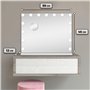 Bayt Miroir Maquillage Hollywood avec Éclairage 58x46 cm – Miroir LED Dimmable avec Grossissement 10x – Blanc