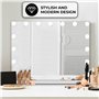 Bayt Miroir Maquillage Hollywood avec Éclairage 58x46 cm – Miroir LED Dimmable avec Grossissement 10x – Blanc