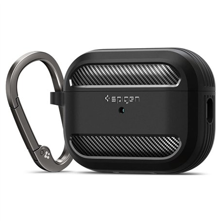 Spigen Rugged Armor Coque Compatible avec AirPods Pro 2eme Génération (2023/2022) - Noir Mat