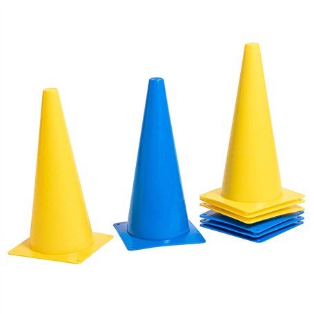 8LevelUp Pylonen Lot de 8 Chapeaux de 38 cm (4 cônes Jaunes et 4 cônes Bleues) – Flexible