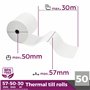 LYNNE PAYMENT SOLUTIONS Lynne Payment Solutions Rouleaux thermiques 57 mm x 50 mm x 12 mm Rouleaux de caisse enregistreuse Roule