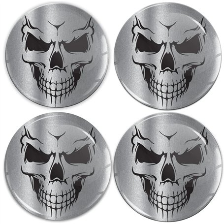 SkinoEu 4 x 55mm Autocollant 3D Silicone Universel pour Cache-Moyeu