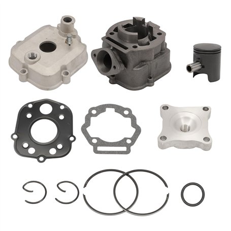 Attisfiera Kit Cylindre 50 Fonte pour Derbi Euro 3 et 4 Culasse Piston Bi-segments Type Origine tous modèles D50B0 DRD Senda SM