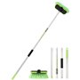 Jisejima Brosse Lavage Voiture PBT 60 "151cm Extensible Poignée Longue Brosse à Récurer de Détail de Poils Doux pour Voiture RV