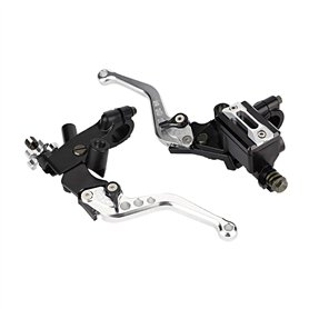 Levier de frein de moto 1 paire 7/8 "22mm embrayage de frein de moto en aluminium universel(Argent)