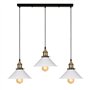iDEGU 3 Lampes Suspension Luminaire Industrielle Lustre Plafonniers Design Edison Métal Lustre Suspension avec Support en Barre