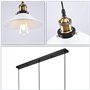 iDEGU 3 Lampes Suspension Luminaire Industrielle Lustre Plafonniers Design Edison Métal Lustre Suspension avec Support en Barre,