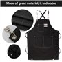 Outil Tablier de Cuisine Sangle Ajustable Toile avec 3 Poches