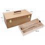 Paintersisters® Coffret d'ustensiles XL, Mallette de peinture, Boîte à peinture, Coffret à pinceaux en bois, Boîte à outils, Ran