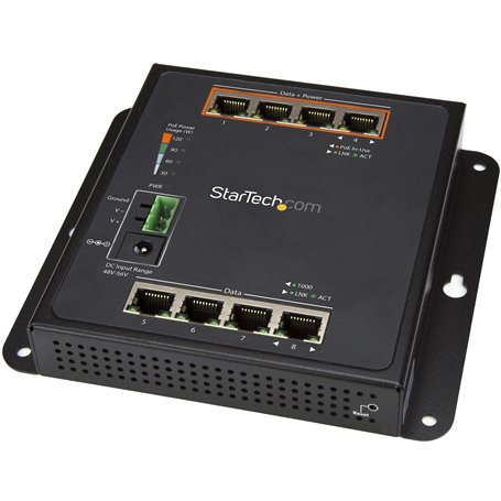 StarTech.com Switch Gigabit Ethernet géré à 8 ports (4 PoE+) - Fixation murale et accès en façade (IES81GPOEW)