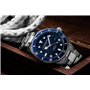 Stuhrling Original Édition Limitée pour Homme Montre de Plongée à Cadran Bleu Foncé à Mouvement Automatique 200M Résistant Brace