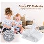 HOUISM Lot de 24 Cintres Enfant Extensibles Porte-Manteau avec Crochets Empilables et Crochet Coupe-vent, Antidérapants - Cintre
