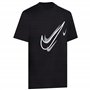 Nike Homme T Shirt Court T Shirt Mens Swoosh Logo Tee Short Sleeve Classic T Shirt Black DQ3944 010 New (Large)