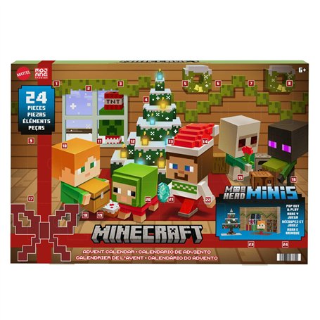 Mattel Minecraft Calendrier De L’Avent Mini Têtes Modulables
