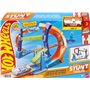 Hot Wheels Coffret Piste Looping et Saut Piste Multi Crash avec une voiture à l’échelle 1/64, pistes et adaptateurs Speed Snap, 
