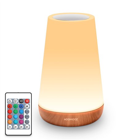 HOOMOOZ Lampe de Chevet Veilleuse LED Tactile avec 13 Couleurs RGB