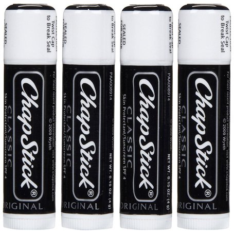 Lot de 4 baumes à lèvres CHAP STICK Classic Original SPF 4
