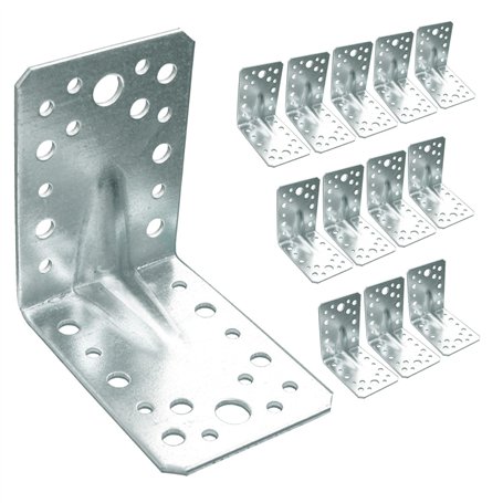 OMIDEAS 12 x Equerre d'assemblage renforcée (90 x 90 x 65 x 2.5) Equerre de Fixation Angle Droit Support en forme de L